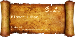 Blaser Libor névjegykártya